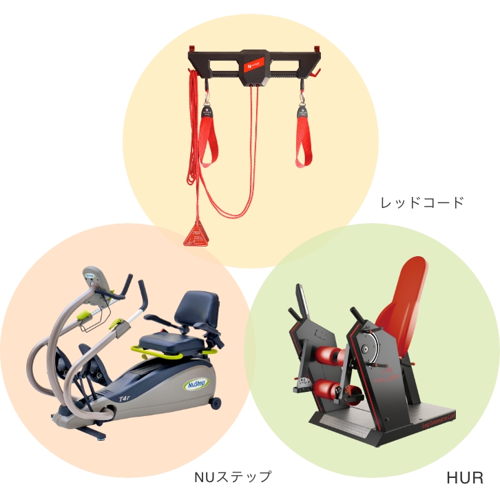 リハビリ専用のマシンによる